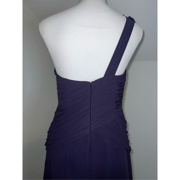Women’s Wedding Guest Party Gown Bridesmaid One shoulder Dark Purple 10 - Picture 5 of 10